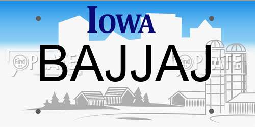 BAJJAJ Iowa License Plate