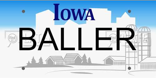 BALLER Iowa License Plate