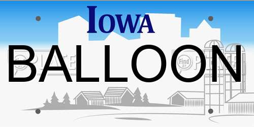 BALLOON Iowa License Plate