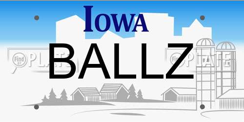 BALLZ Iowa License Plate