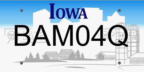 BAM04Q Iowa License Plate