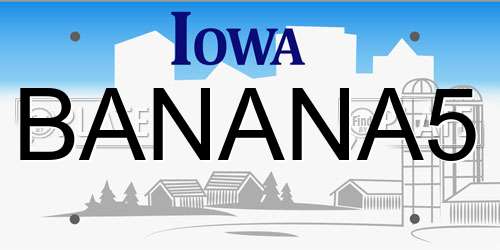 BANANA5 Iowa License Plate
