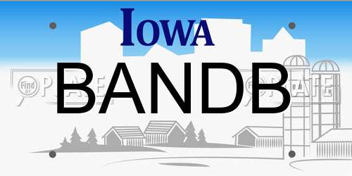 BANDB Iowa License Plate