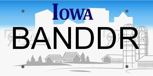 BANDDR Iowa License Plate