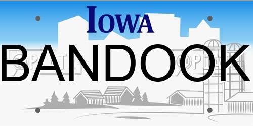 BANDOOK Iowa License Plate