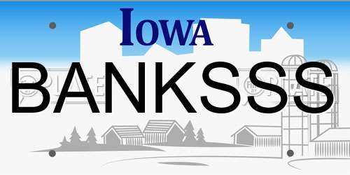 BANKSSS Iowa License Plate
