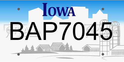 BAP7045 Iowa License Plate