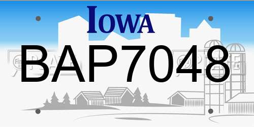 BAP7048 Iowa License Plate