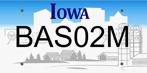 BAS02M Iowa License Plate