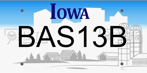 BAS13B Iowa License Plate