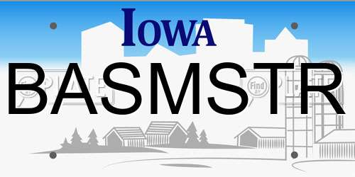 BASMSTR Iowa License Plate
