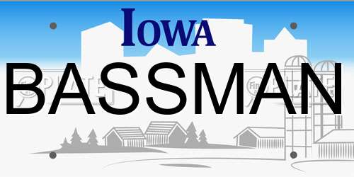 BASSMAN Iowa License Plate