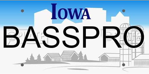 BASSPRO Iowa License Plate