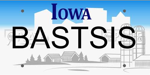 BASTSIS Iowa License Plate