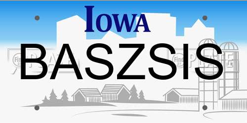 BASZSIS Iowa License Plate