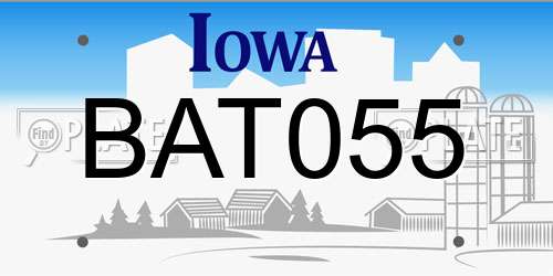 BAT055 Iowa License Plate