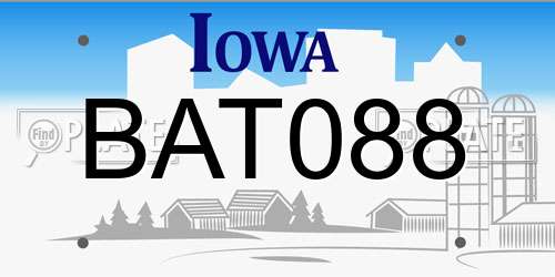 BAT088 Iowa License Plate