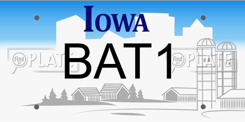 BAT1 Iowa License Plate