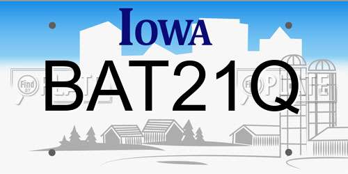 BAT21Q Iowa License Plate