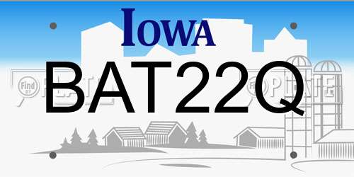 BAT22Q Iowa License Plate