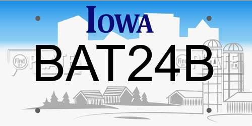 BAT24B Iowa License Plate