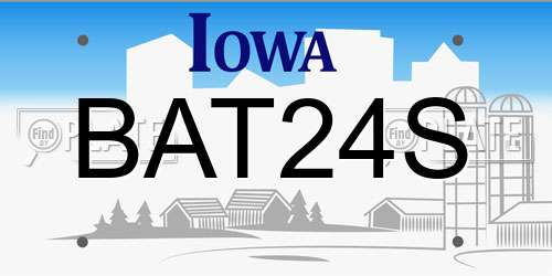 BAT24S Iowa License Plate