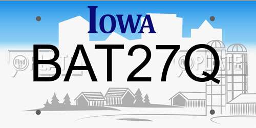 BAT27Q Iowa License Plate