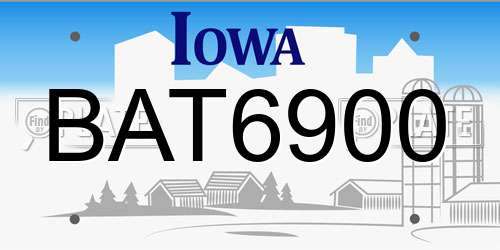 BAT6900 Iowa License Plate