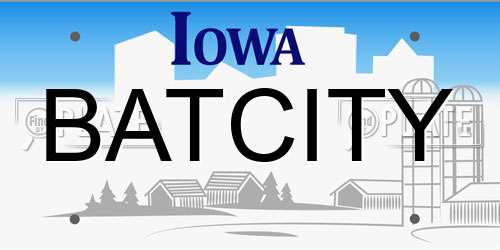 BATCITY Iowa License Plate