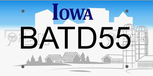 BATD55 Iowa License Plate