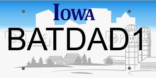 BATDAD1 Iowa License Plate