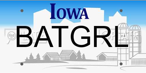 BATGRL Iowa License Plate