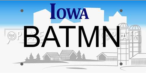 BATMN Iowa License Plate