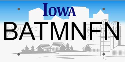 BATMNFN Iowa License Plate