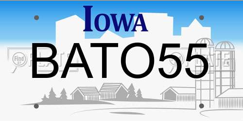 BATO55 Iowa License Plate