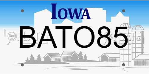 BATO85 Iowa License Plate