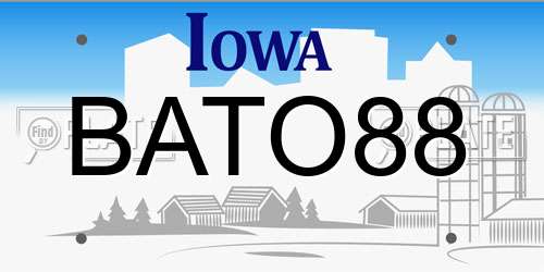 BATO88 Iowa License Plate