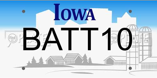 BATT10 Iowa License Plate