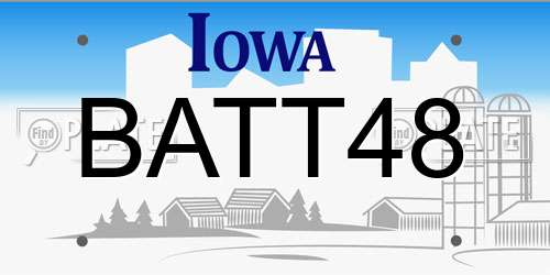 BATT48 Iowa License Plate