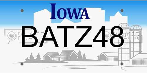 BATZ48 Iowa License Plate