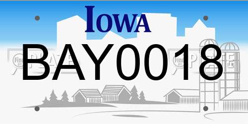 BAY0018 Iowa License Plate