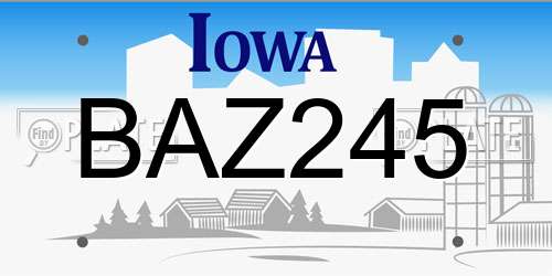 BAZ245 Iowa License Plate