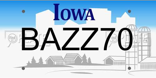 BAZZ70 Iowa License Plate