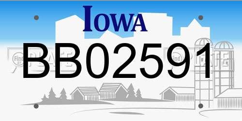 BB02591 Iowa License Plate