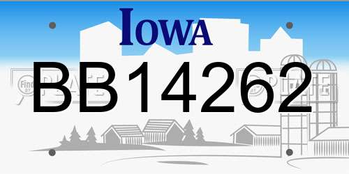 BB14262 Iowa License Plate
