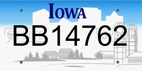 BB14762 Iowa License Plate