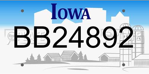 BB24892 Iowa License Plate