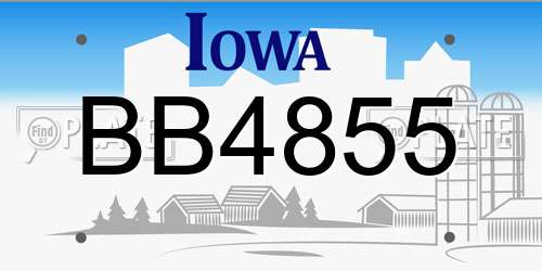 BB4855 Iowa License Plate