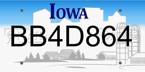BB4D864 Iowa License Plate