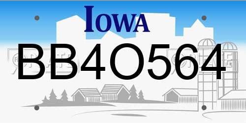 BB4O564 Iowa License Plate